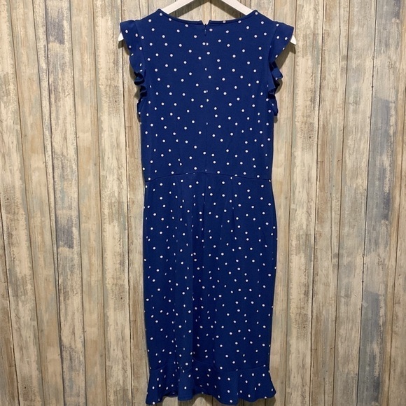 Gap | Blue polkadot ruffle hem and sleeve midi dress | Size small - Picture 6 of 10